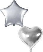 Party Mix Silver Metallic, Confetti and Foil Balloons for All Kind of Balloon Party Decorations (Silvery), 14 Pieces Combo