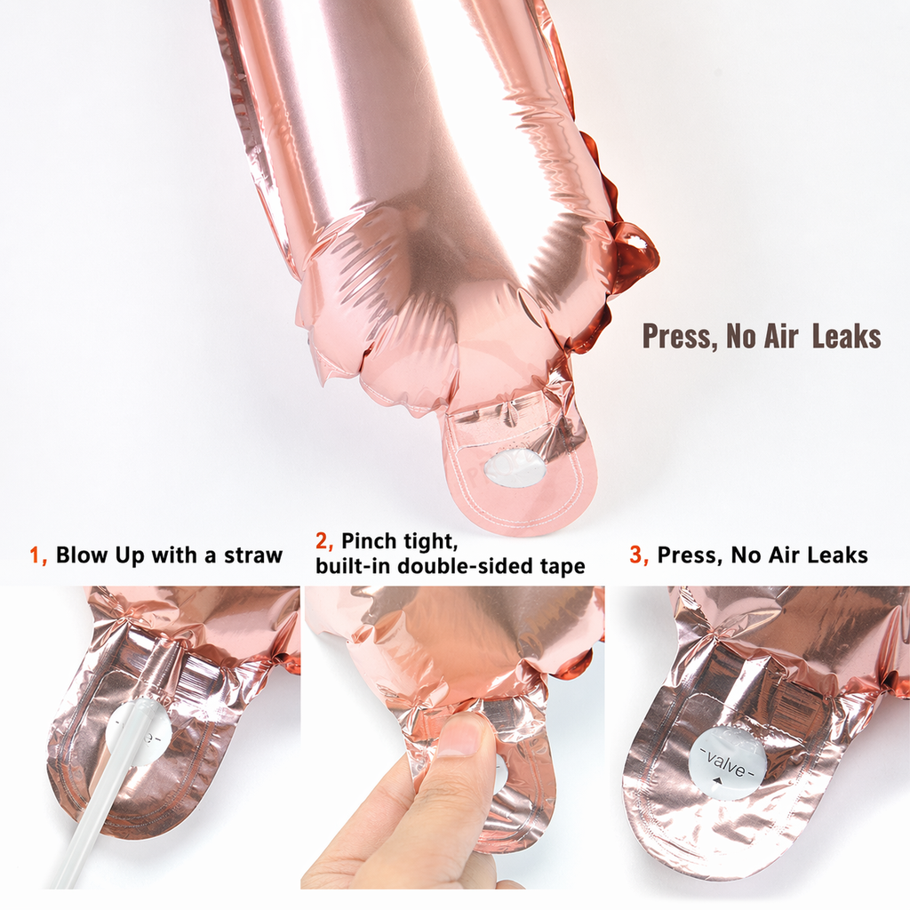 Set of 2 Pcs Combo Rose Gold Happy Birthday Foil balloons Banner with Gluedot for Birthday decoration/rose gold balloon/rose gold birthday/rose gold birthday decorations