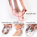 Set of 2 Pcs Combo Rose Gold Happy Birthday Foil balloons Banner with Gluedot for Birthday decoration/rose gold balloon/rose gold birthday/rose gold birthday decorations