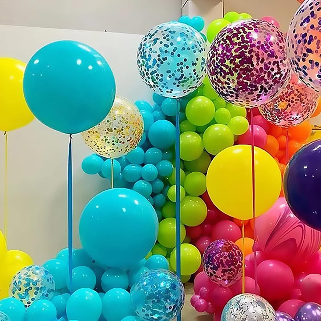 12 Inch Green Latex Balloons, 100 Pcs with 1 Ribbon for Parties