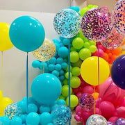 12 Inch Green Latex Balloons, 100 Pcs with 1 Ribbon for Parties