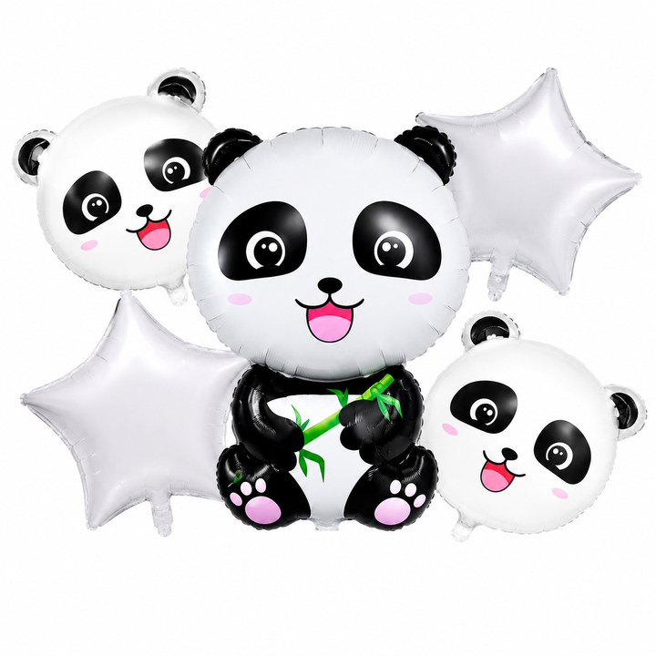 Panda Theme 5 Pcs Foil Balloon Set – Decorative Balloons for Party Decorations