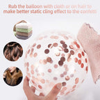 50 Pcs Rose Gold and White Confetti Balloons – 40 Pcs Set (15 Rose Gold, 15 White, 10 Confetti) – Perfect for Birthday, Baby Shower, Anniversary Parties – Unisex-Kids