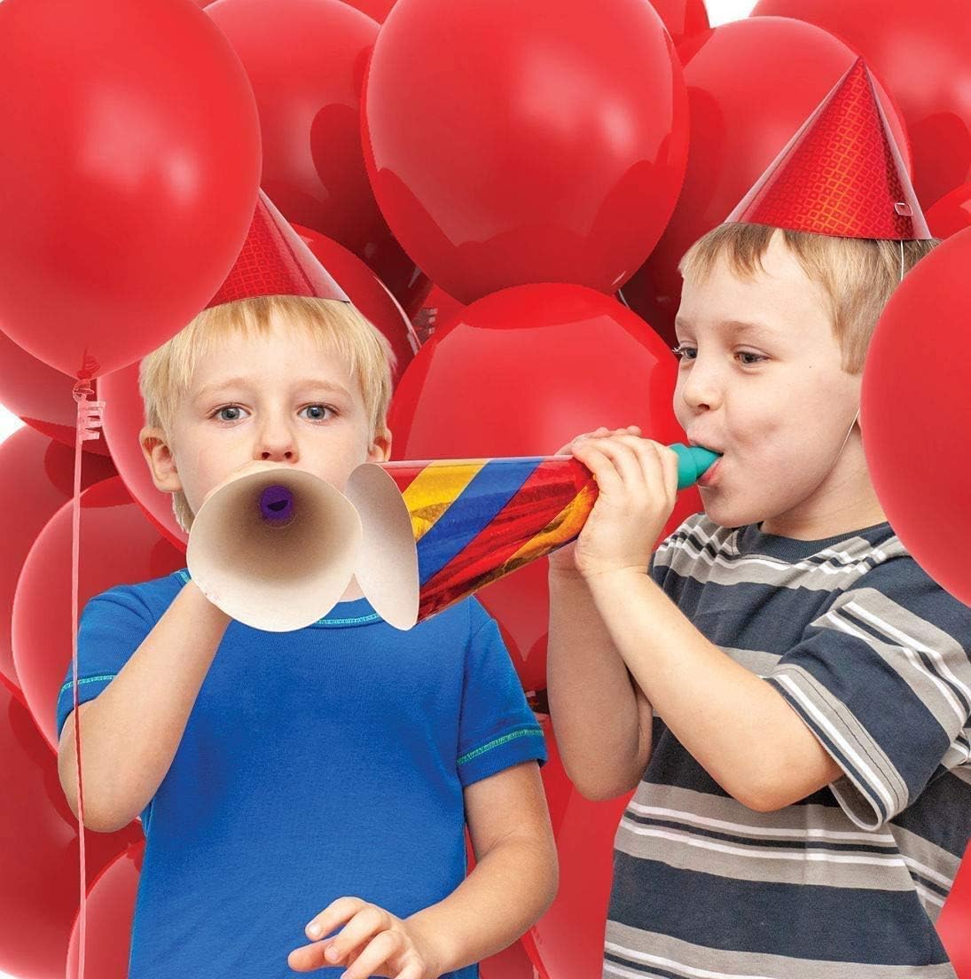 100 PCS 12 Inches Pearlized Red Latex Balloons – Large Thick Big Round Shining Pearlescent Biodegradable Bulk – Helium Gas or Air Inflated – for Kids Birthday, Wedding, Party Decorations, Supplies, Fa