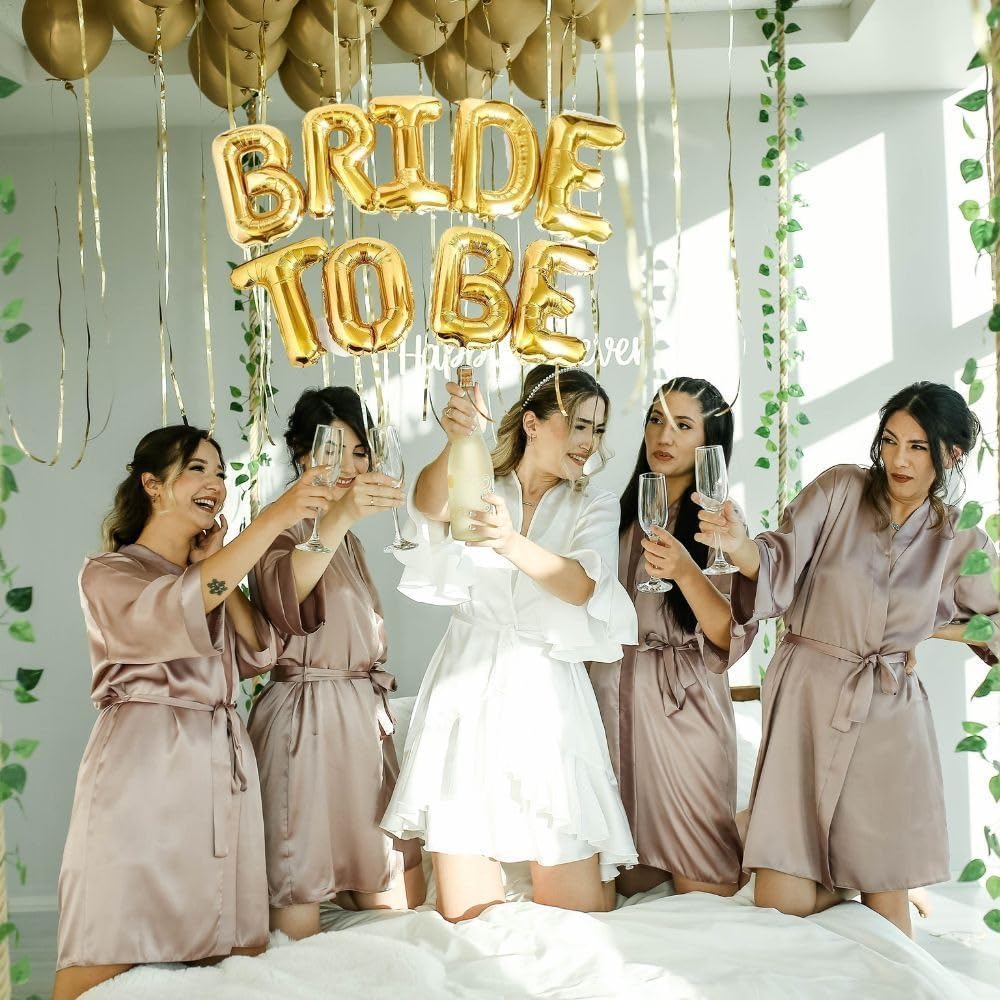 Bachelorette Foil Bride to Be Letter Balloon Pack of 9 Golden Bridal Shower Party Decoration Banner Haldi Ceremony Decor