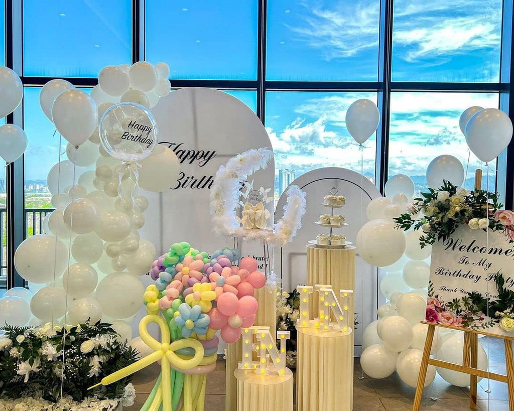 White Balloons Latex Party Balloons - 50 Pack 12 inch Helium Matte White Balloons for Wedding Graduation Baby Shower Birthday Anniversary Party Decorations