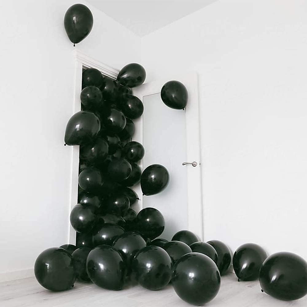 Black Balloons Latex Party Balloons - 50 Pack 12 inch Helium Matte Black Balloons for Wedding Graduation Baby Shower Birthday Party Decorations