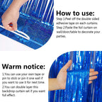 2 Packs – Royal Blue Metallic Tinsel Foil Fringe Curtains (3.2 ft x 6.6 ft) Perfect for photo booth props and backdrop decoration for birthdays, weddings, engagements, bridal showers, baby showers, ba