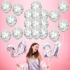 Silver Confetti Balloons Set – Pack of 30, 12 Inch | Silver Party Balloon Decorations | Confetti Silver Balloons for Birthday Party | Latex Balloons for Bridal Shower, Home, Office Decor
