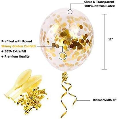 20 pcs Gold Confetti Balloons, 12'' Large Party Balloons Party Supplies for Party Decorations, Birthday, Baby Shower, Bridal Shower, Graduation, Wedding, Bachelorette Party
