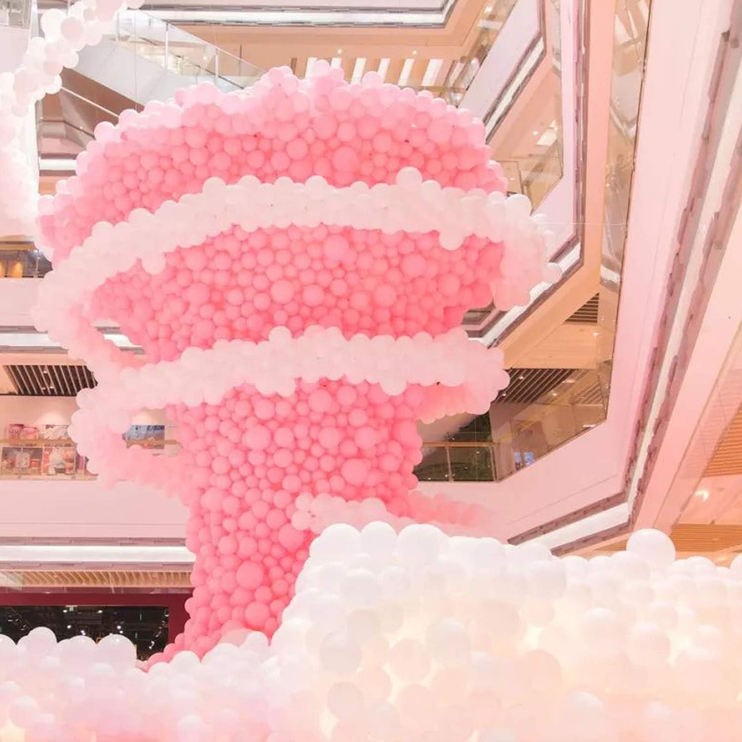 100 PCS 12 Inch Large Big Round White Pink Rose Assorted Color Biodegradable Latex Balloons Bulk Helium Gas or Air Inflated Inflatable for Wedding Party Girls’ Birthday Decorations Supplies Favors