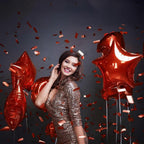 Red Star Balloons for Party Decoration - Pack of 6, 18 Inch | Twinkle Little Star Red Foil Balloons for Red Themed Birthday | Star Shaped Balloon for Wedding, Engagement, Anniversary, Bridal Shower
