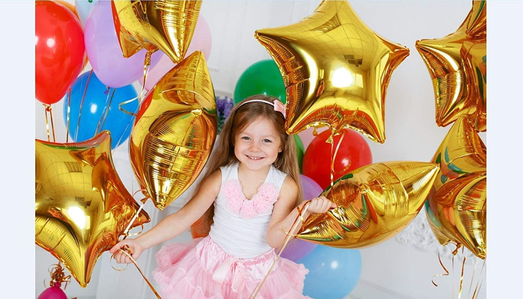 18 inch Air-Filled Foil Balloons for Birthday | Anniversary | Wedding Party Decoration Pack of 5 (Golden)