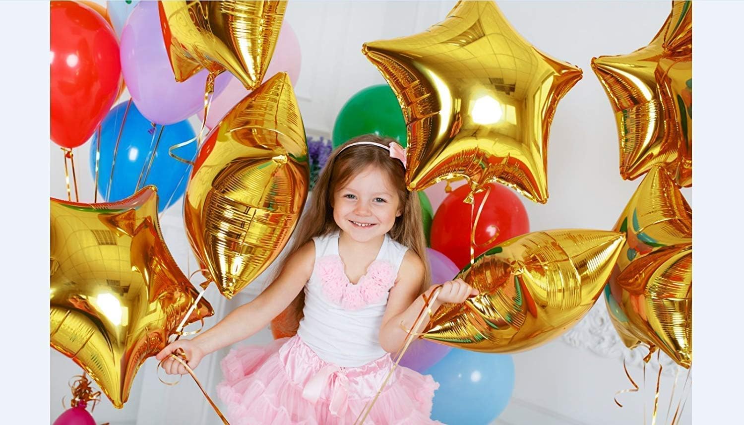 18 inch Air-Filled Foil Balloons for Birthday | Anniversary | Wedding Party Decoration Pack of 5 (Golden)
