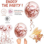 Pack of 18 Pcs Rose Gold Latex & Confetti Balloons for Birthday Decoration Items/Balloons for Birthday Party