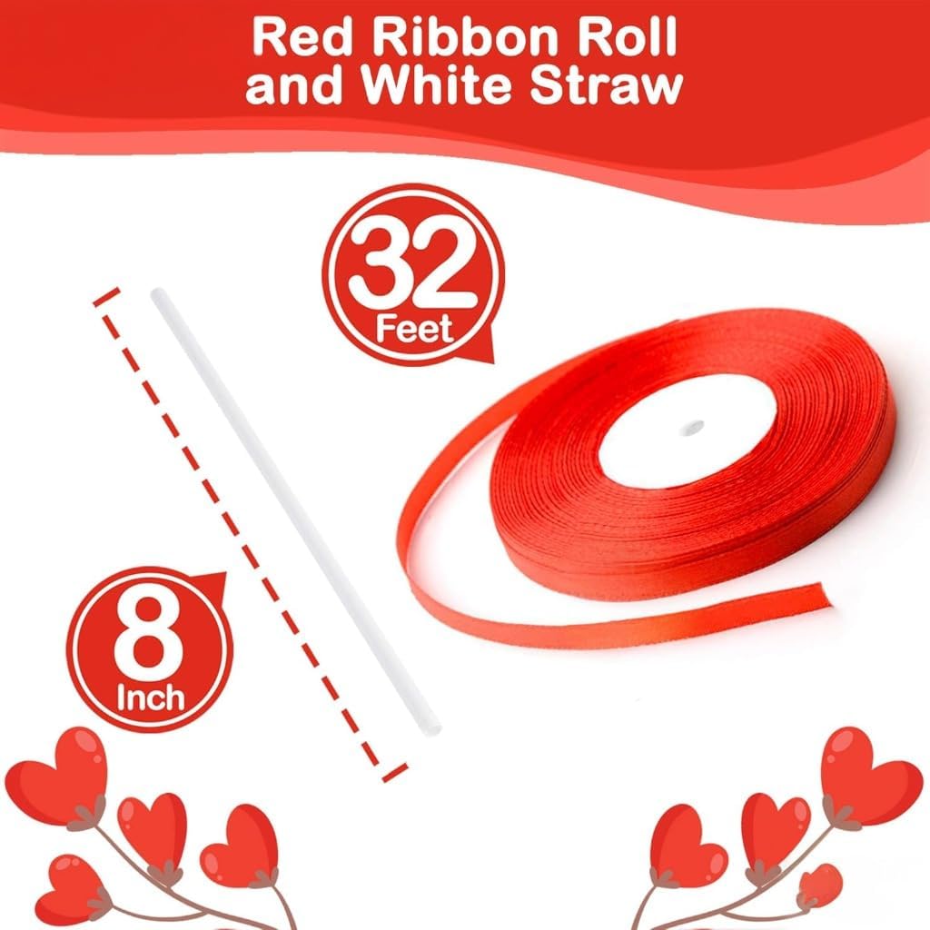 I Love You Balloons and Heart Balloons Kit – Pack of 28 – Valentine’s Day Decorations for Party – Includes 10 Red Heart-Shaped Foil Balloons (18 Inch)