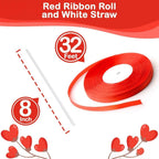 I Love You Balloons and Heart Balloons Kit – Pack of 28 – Valentine’s Day Decorations for Party – Includes 10 Red Heart-Shaped Foil Balloons (18 Inch)