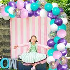 Unicorn Mermaid Latex Balloons 50Pack,12 Inch Gold Confetti Party Balloons, Light Pink Blue Purple Assorted with 2 Rolls Ribbon for Parties, Birthday.