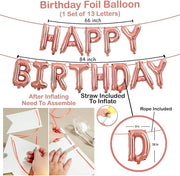 25Pcs Golden Happy Birthday Foil Balloon, Confetti and Metallic Balloons Combo for Birthday Decoration Items for Kids