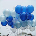 100 Pack 12" White & Dark Blue & Light Blue Balloons Set, Valentines Day Party Decorations, Helium Balloons Thick Latex Balloon