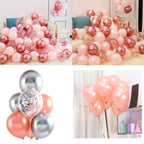 100 PCS 12 Inches Pearlized Rose Gold Latex Balloons Large Thick Big Round Shining Pearlescent Biodegradable Bulk Helium Gas or Air Inflated for Kids Birthday Wedding Party Decorations Supplies Favors
