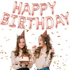 Rose Gold Happy Birthday Banner – 16 Inch Balloons | Sign for Girls | Decorations and Backdrop