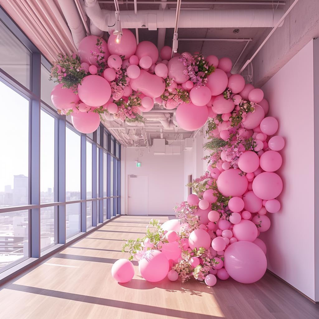 Pink Balloons Latex Party Balloons – 100 Pack 12 inch Round Helium Pink Balloons for Birthday, Wedding, Anniversary, Bridal Shower, Gender Reveal Party Decoration