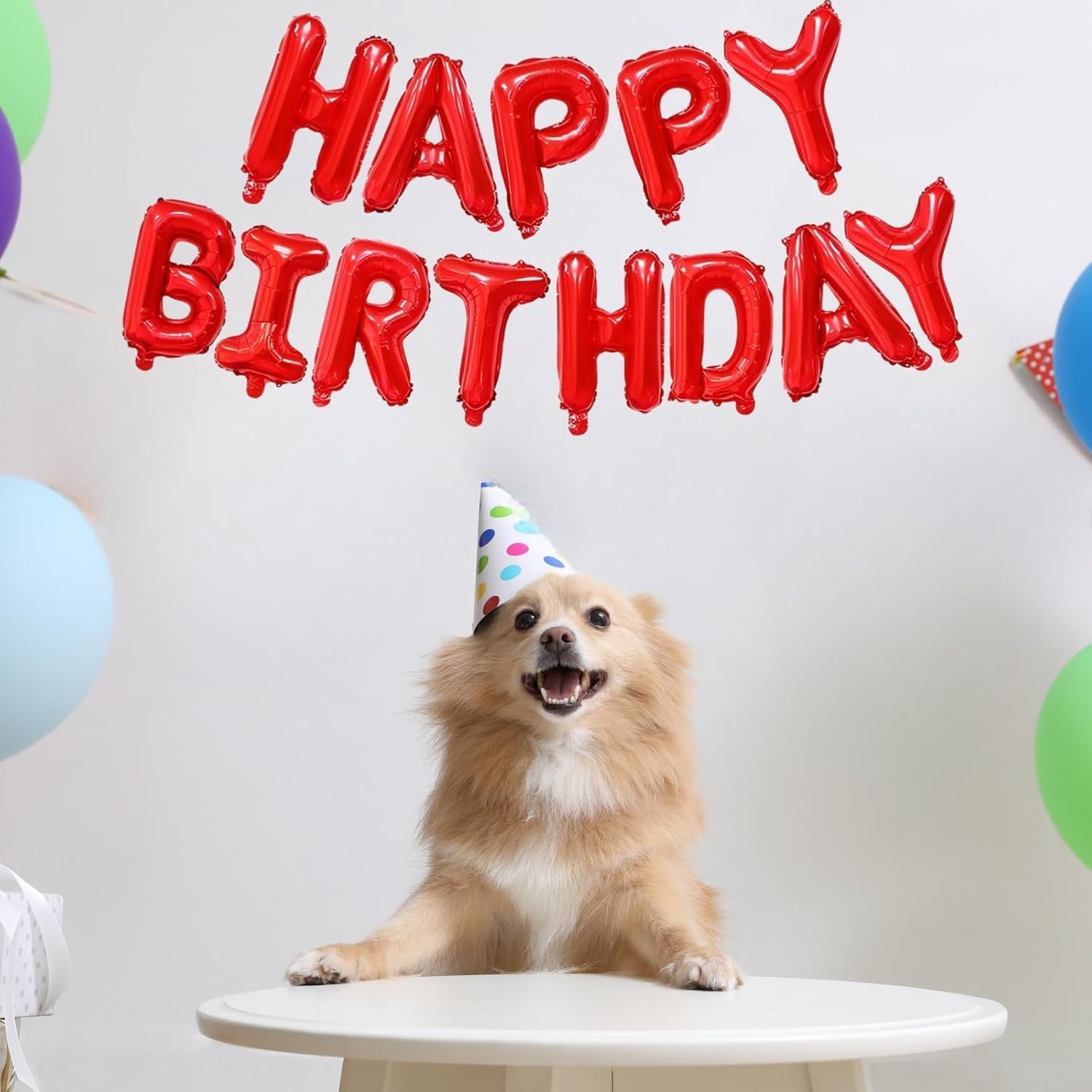 Happy Birthday Balloons Banner - Large Inflatable Aluminum Foil 3D Letters Banners for Kids and Adults Birthday Party Supplies and Decorations (Red)