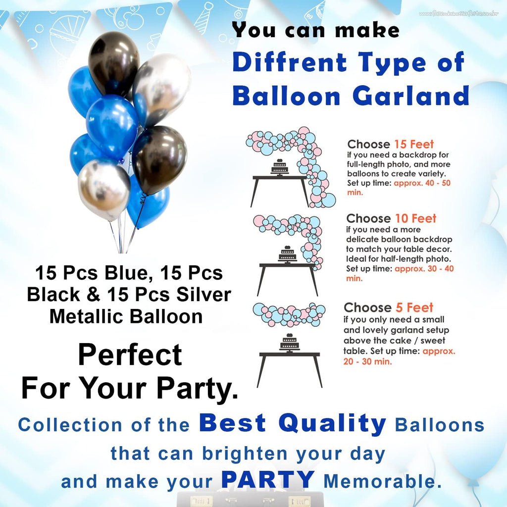 Boss Baby Theme Birthday Decorations Kit - 55 Pcs With Happy Birthday Banner (Cardstock), Blue Balloons