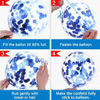 Pack of 24 Pieces Confetti Balloons 12 Inch Latex Party Balloons for Party Decorations, Wedding, Engagement, Bridal, Birthday, and Shower (Blue)