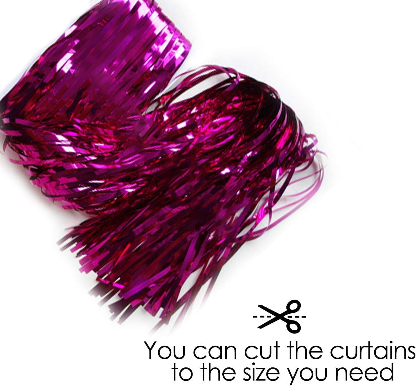 Foil Curtain (Pink, Set of 1) / Foil Curtain Pink/Foil Fringe Curtain/Party Decorations