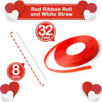 Red Confetti Balloons Kit - Pack of 30 | Red Balloons for Valentines Day Decorations | Red Glitter Balloons for Red Theme Birthday Party, Anniversary Decorations, Weddings, Bridal and Baby Shower
