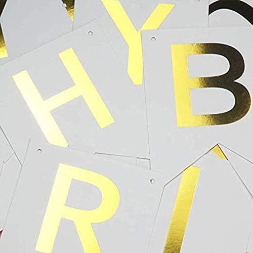 White Happy Birthday Banner For birthday decoration Men Women Adults Kids, Party Supplies Party Decorations