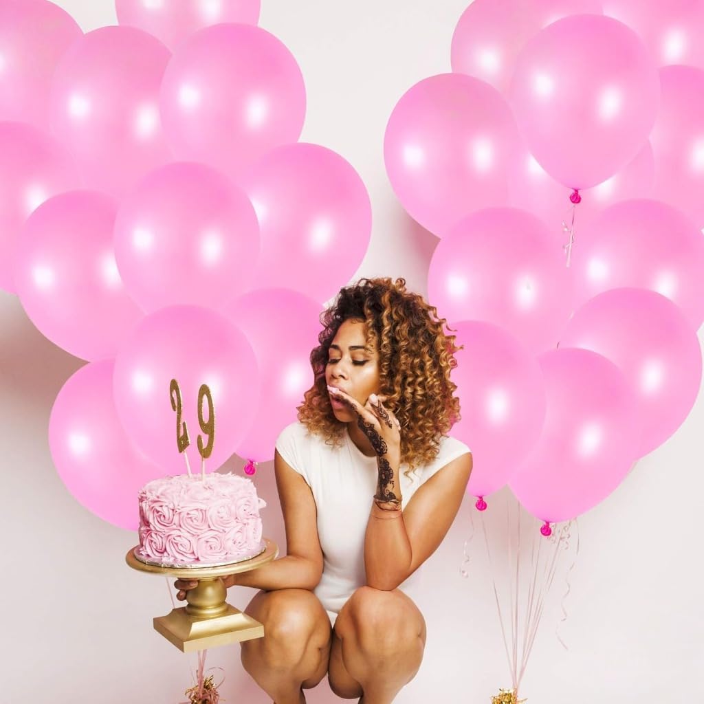 Pink Latex Balloons Kit – Pack of 30, 12 Inch | Latex & Mylar Balloons Pink Decoration Supplies | Valentine’s Balloons | Great for Birthday Decorations, Baby Shower, Bridal Shower, and Wedding Events