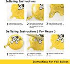 Lion Shape Foil Balloon Set – Gold and Jungle Theme Colors, Includes Star, Round, and Lion Face Balloons for Kids' Birthday Party, Multi Pack of 5