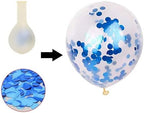 40PCS 12 inch Blue Latex Balloons Foil Confetti Balloons Decorative Balloons with 3pcs ribbon for Weddings Birthday Graduation Party Supplies (Blue)