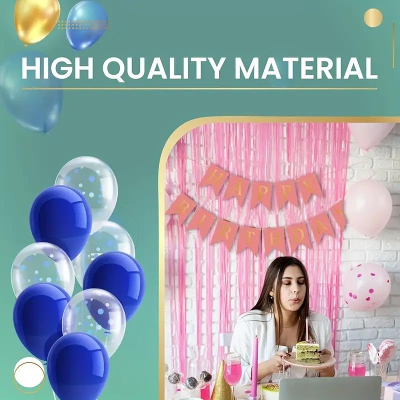 Banner Happy Birthday 13 Piece Bunting Home, Party Hall and Backyard Dark Blue Color Decoration Birthday Signs Party Supplies