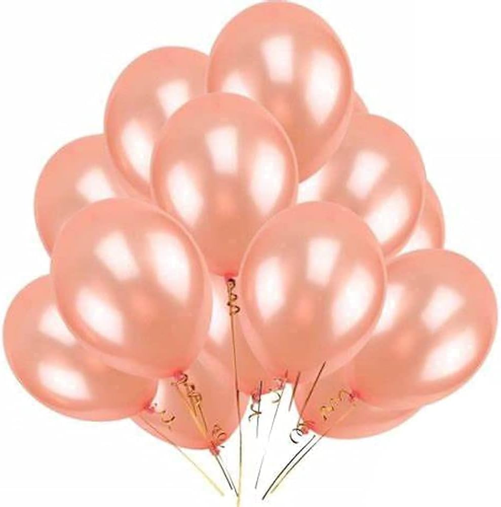 Rose Gold Metallic Balloons for Bachelorette Party Decoration, Birthday, Anniversary – Pack of 50