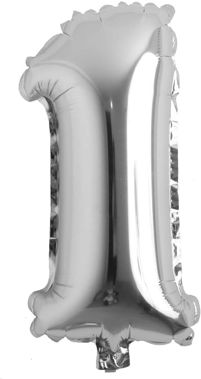 Silver 16 Inch Foil Number Balloon for Birthday Party Decoration