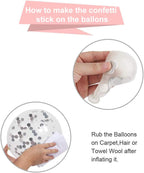 White Silver Confetti Latex Balloons, 50 Pack 12inch Silver Metallic Chrome Party Balloon Set with Silver Ribbon for Wedding Birthday Baby Shower Decorations