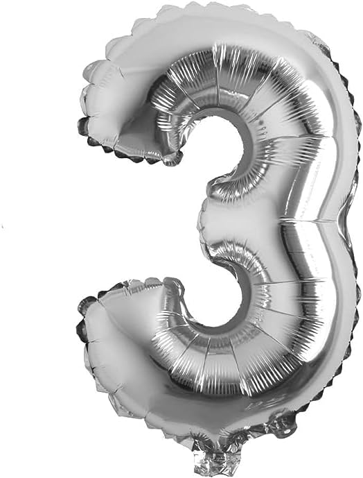 Silver 16 Inch Foil Number Balloon for Birthday Party Decoration