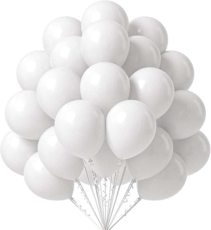 White Latex Balloons 50 Pack Party Decorations