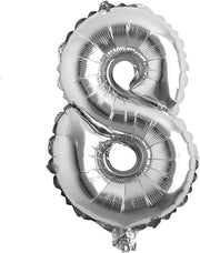 Silver 16 Inch Foil Number Balloon for Birthday Party Decoration