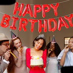 Red Happy Birthday Balloon Banner - 16 Inch | Red Mylar Foil Balloon For Happy Birthday Decorations | Birthday Sign Banner For Birthday Party Decorations