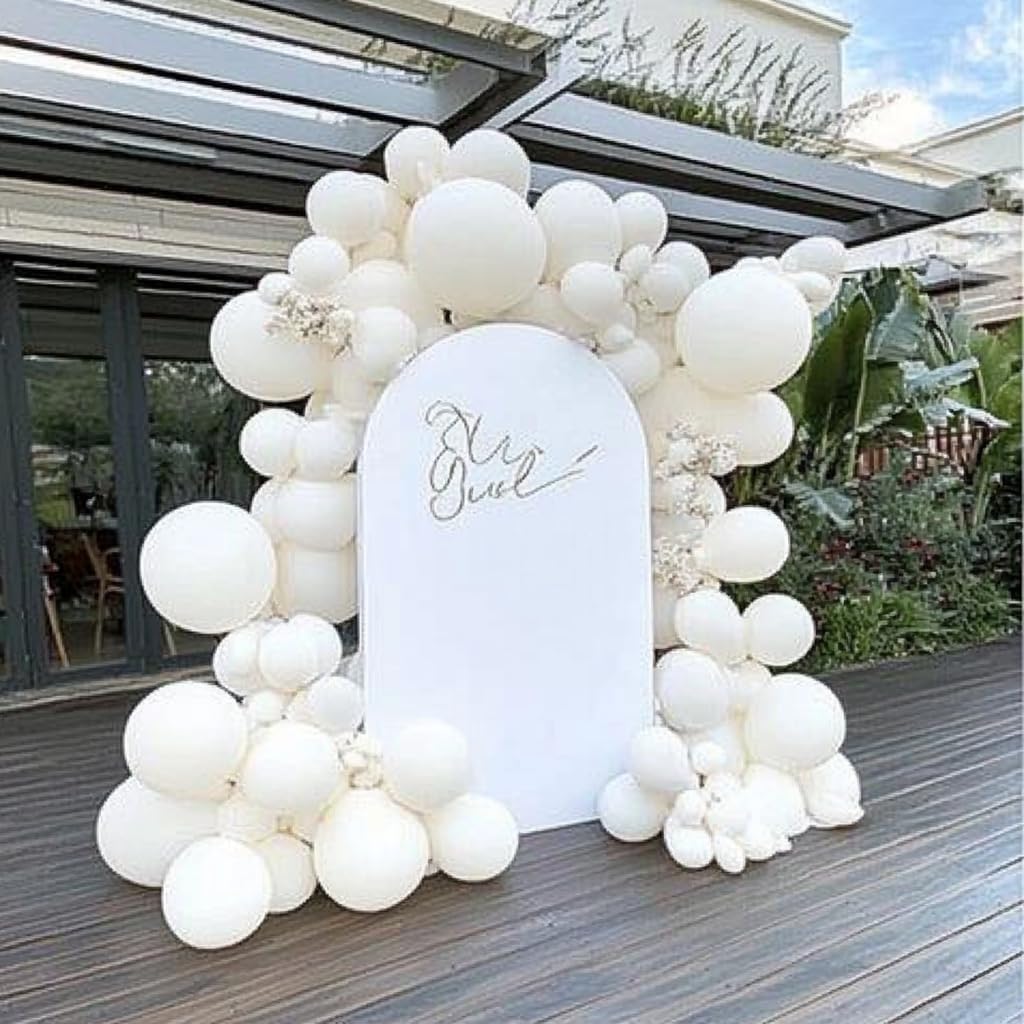 White Balloons Latex Party Balloons, 100 Pack 12 inch Round Helium Balloons for White Themed Wedding Graduation Birthday Party Backdrop 4th of July Decorations Independence Day