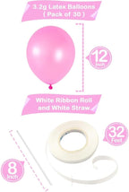 Pink Latex Balloons Kit – Pack of 30, 12 Inch | Latex & Mylar Balloons Pink Decoration Supplies | Valentine’s Balloons | Great for Birthday Decorations, Baby Shower, Bridal Shower, and Wedding Events