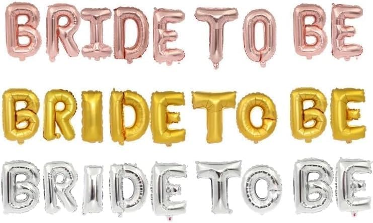 Bachelorette Foil Bride to Be Letter Balloon Pack of 9 Golden Bridal Shower Party Decoration Banner Haldi Ceremony Decor