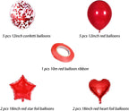 Balloon Sets with Star, Heart Foil Balloons for Birthday, Wedding, Festival Decoration Party Decoration Kids Baby Men Women Adult Party Supplies (14pcs in 1set) With Air Pump (Red)