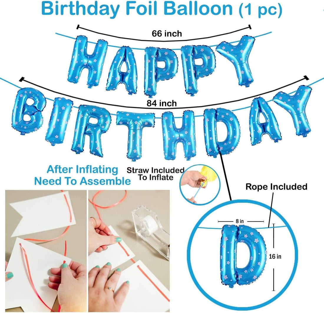 25Pcs Golden Happy Birthday Foil Balloon, Confetti and Metallic Balloons Combo for Birthday Decoration Items for Kids
