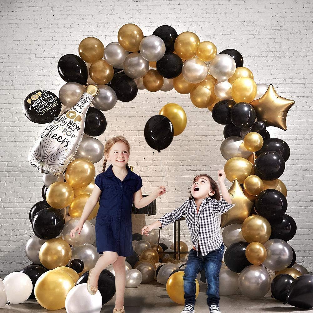 Black Balloons Latex Party Balloons - 50 Pack 12 inch Helium Matte Black Balloons for Wedding Graduation Baby Shower Birthday Party Decorations